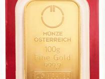Goldbarren 100 Gramm Münze Österreich