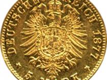 5 Mark Kaiserreich Hessen 1877 Ludwig Jaeger 215