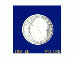 Polen 100 Zlotych Silber 1976 Kazimierz Pulaski
