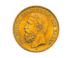 5 Mark Kaisserreich Baden 1877 Friedrich I Jaeger 185