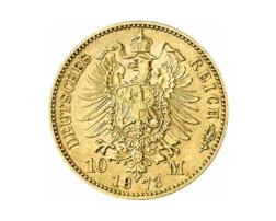 10 Mark Kaiserreich 1872-1873 Württemberg Karl Jaeger 289