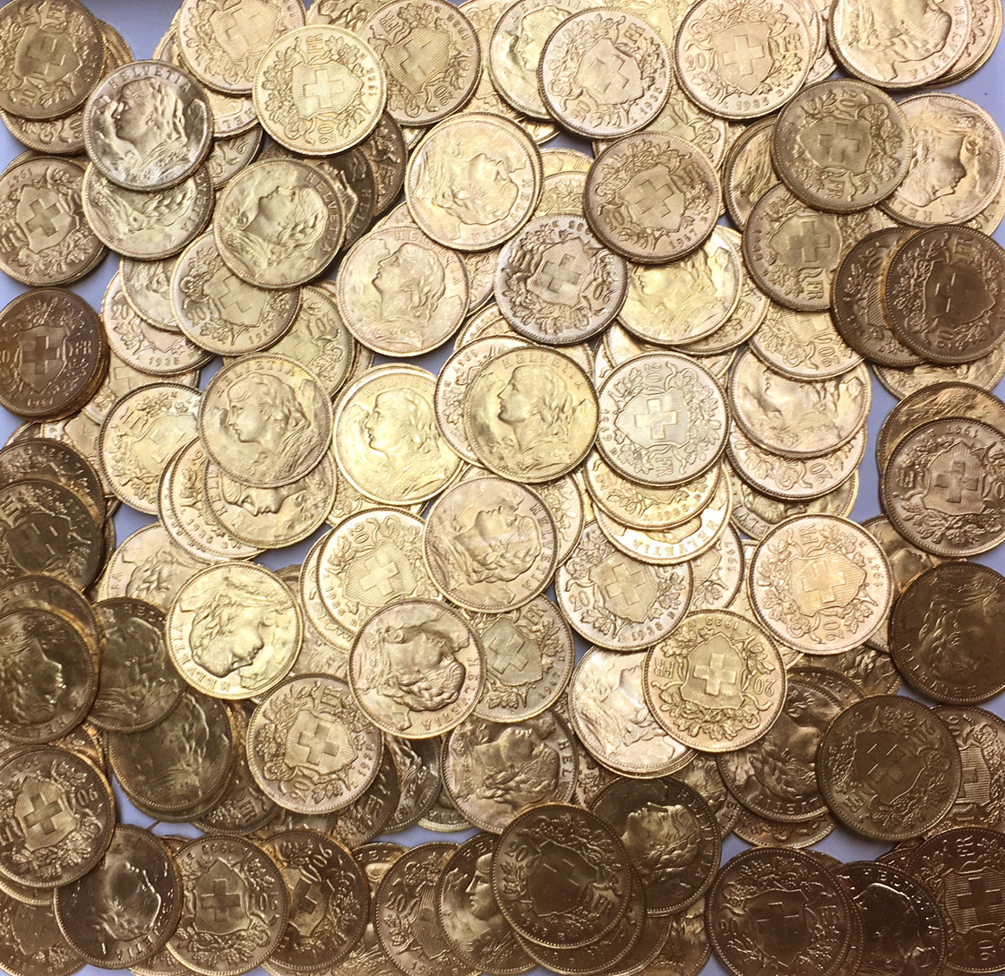 Goldmünzen Schweizer Vreneli 