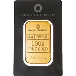 Goldbarren 100 Gramm Rand Refinery