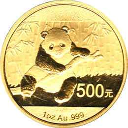China Panda 1 Unze 2014 Goldpanda 500 Yuan