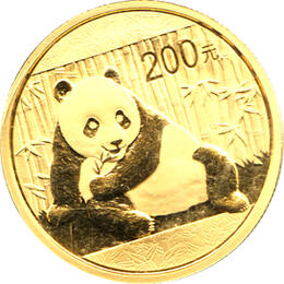 China Panda 1/2 Unze 2015 Goldpanda 200 Yuan