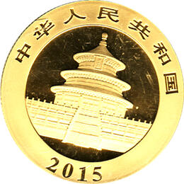 China Panda 1/2 Unze 2015 Goldpanda 200 Yuan