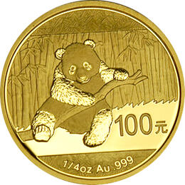 China Panda 1/4 Unze 2014 Goldpanda 100 Yuan