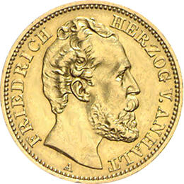 20 Mark Kaiserreich Anhalt 1875 Friedrich I Jaeger 179