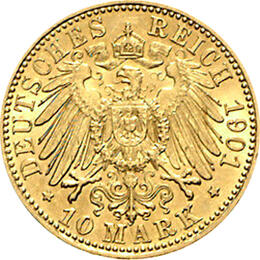 10 Mark Kaiserreich Anhalt 1876 Friedrich I Jaeger 180