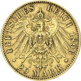 20 Mark Kaiserreich Anhalt 1875 Friedrich I Jaeger 181