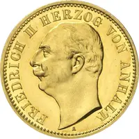 20 Mark Kaiserreich Anhalt 1904 Friedrich II Jaeger 182