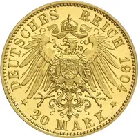 20 Mark Kaiserreich Anhalt 1904 Friedrich II Jaeger 182