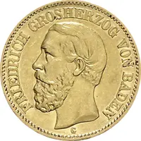 20 Mark Kaiserreich Baden 1872-1873 Friedrich I Jaeger 184