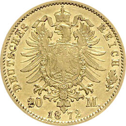 20 Mark Kaiserreich Baden 1872-1873 Friedrich I Jaeger 184