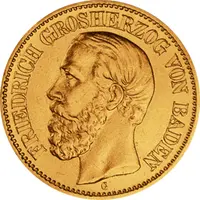 10 Mark Kaiserreich 1872-1873 Baden Friedrich I Jaeger 183
