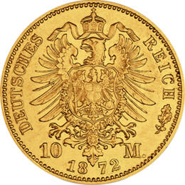 10 Mark Kaiserreich 1872-1873 Baden Friedrich I Jaeger 183