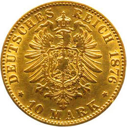 10 Mark Kaiserreich Baden 1875-1888 Friedrich I Jaeger 186