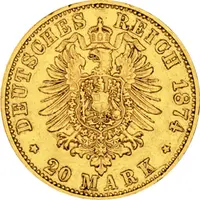 20 Mark Kaiserreich Baden 1874 Friedrich I Jaeger 187