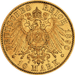 10 Mark Kaiserreich Baden 1890-1901 Friedrich I Jaeger 188