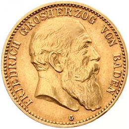 10 Mark Kaiserreich Baden 1902-1907 Friedrich I Jaeger 190