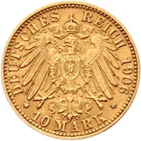 10 Mark Kaiserreich Baden 1902-1907 Friedrich I Jaeger 190