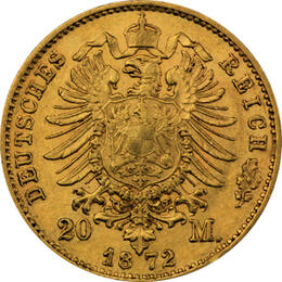 20 Mark Kaiserreich Bayern 1872-1873 Ludwig II Jaeger 194