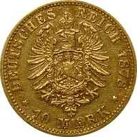 10 Mark Kaiserreich Bayern 1874-1881 Ludwig II Jaeger 196