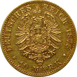 10 Mark Kaiserreich Bayern 1874-1881 Ludwig II Jaeger 196