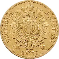 10 Mark Kaiserreich Hamburg 1873 Stadtwappen Jaeger 206
