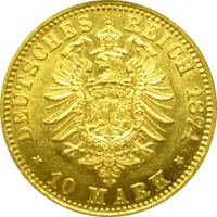 10 Mark Kaiserreich Hamburg 1874 Stadtwappen Jaeger 207