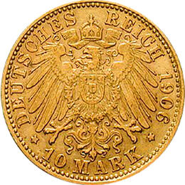10 Mark Kaiserreich Hamburg 1890-1913 Stadtwappen Jaeger 211