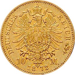 10 Mark Kaiserreich Hessen 1872-1873 Ludwig Jaeger 213