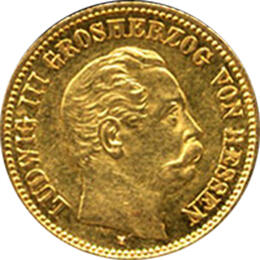 5 Mark Kaiserreich Hessen 1877 Ludwig Jaeger 215