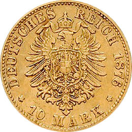 10 Mark Kaiserreich Hessen 1875-1877 Ludwig Jaeger 216