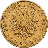 20 Mark Kaiserreich Hessen 1874 Ludwig Jaeger 217