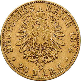 20 Mark Kaiserreich Hessen 1874 Ludwig Jaeger 217