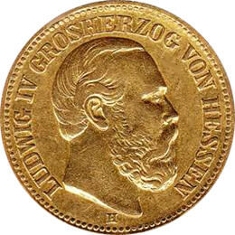 10 Mark Kaiserreich Hessen 1878-1888 Ludwig Jaeger 219