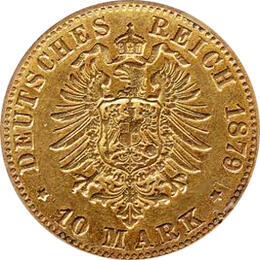 10 Mark Kaiserreich Hessen 1878-1888 Ludwig Jaeger 219