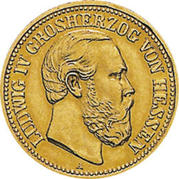 10 Mark Kaiserreich Hessen 1890 Ludwig Jaeger 220