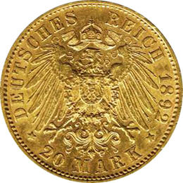 20 Mark Kaiserreich Hessen 1892 Ludwig Jaeger 221