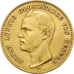 10 Mark Kaiserreich Hessen 1893 Ernst Ludwig Jaeger 222