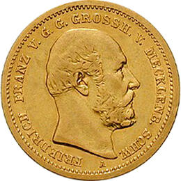 10 Mark Kaiserreich 1872 Mecklenburg Schwerin Jaeger 229 Friedrich Franz