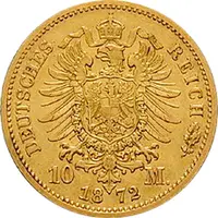 10 Mark Kaiserreich 1872 Mecklenburg Schwerin Jaeger 229 Friedrich Franz