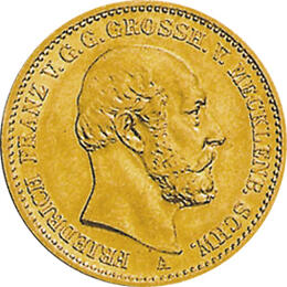 20 Mark Kaiserreich 1872 Mecklenburg Schwerin Jaeger 230 Friedrich Franz