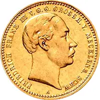 10 Mark Kaiserreich 1890 Mecklenburg Schwerin Jaeger 232 Friedrich Franz