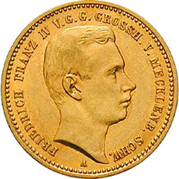 10 Mark Kaiserreich 1901 Mecklenburg Schwerin Jaeger 233 Friedrich Franz