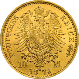 10 Mark Kaiserreich 1872-1873 Preussen Wilhelm I Jaeger 242