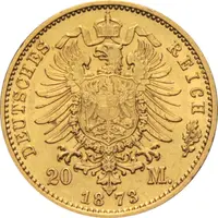 20 Mark Kaiserreich 1871-1873 Preussen Wilhelm I Jaeger 243
