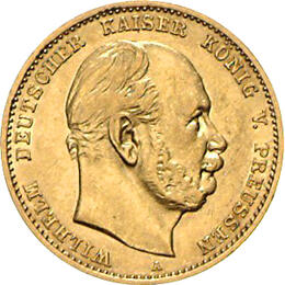 10 Mark Kaiserreich 1874-1888 Preussen Wilhelm I Jaeger 245