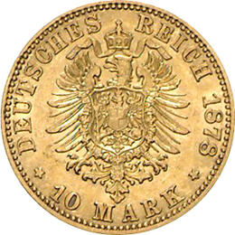 10 Mark Kaiserreich 1874-1888 Preussen Wilhelm I Jaeger 245